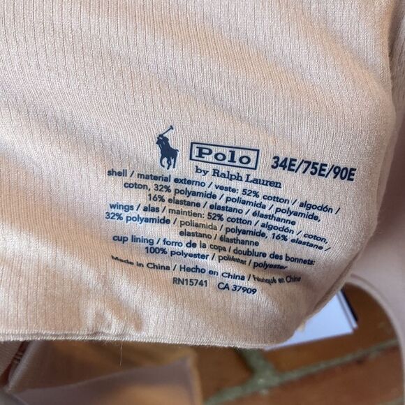 Polo by Ralf Lauren Seamless Organic Cotton Nude Bra- Polo Essentials- Clay - Picture 6 of 10